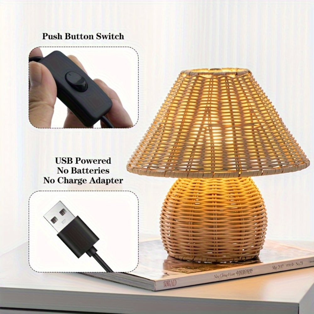 Noya Rattan Bordslampa Heminredning | Veska