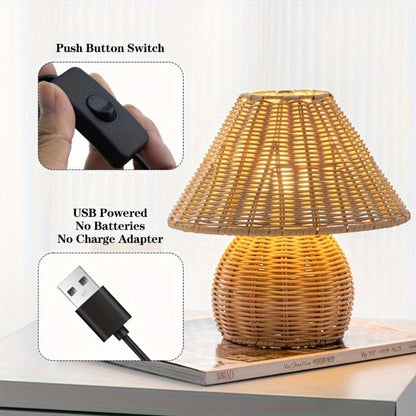 Noya Rattan Bordslampa Heminredning | Veska