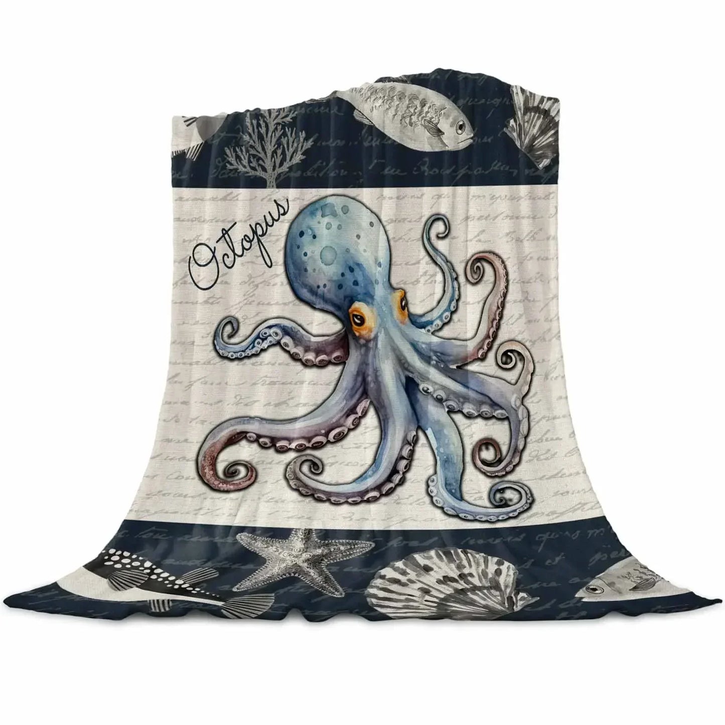 Octopus Shell Sjöstjärna Filt | Veska 100X130CM