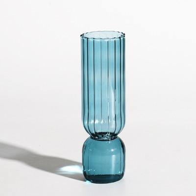 Omvänd färgglad glasvas | Veska Puderblå