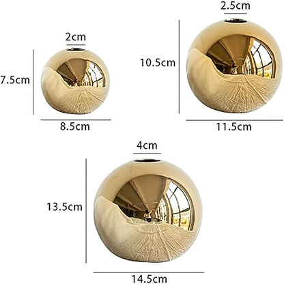 Opulent Golden Ball Vase Collection | Veska