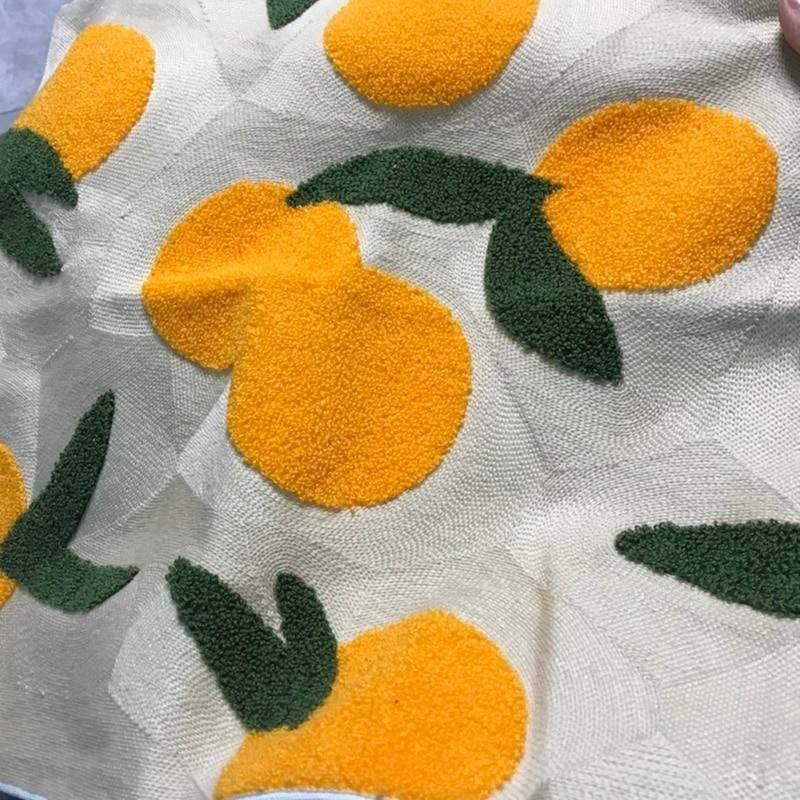Orange Broderad Kuddöverdrag | Veska