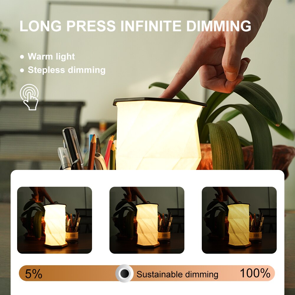 Origami Glow Dimmbar Papperslanterna Ljus | Veska