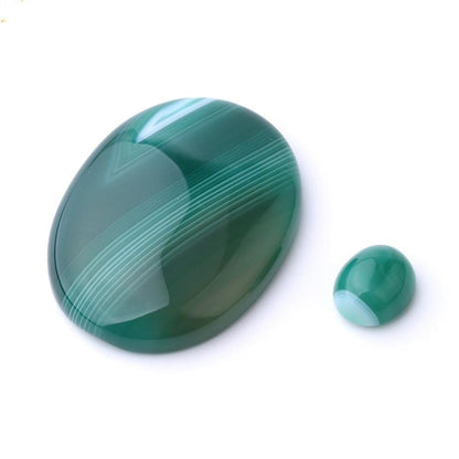 Oval Natural Green Agate Stones | Veska