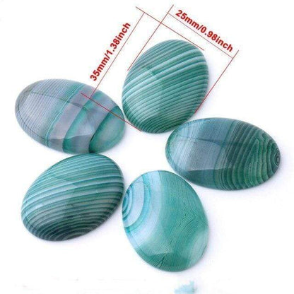 Oval Natural Green Agate Stones | Veska 2.5x3.5cm 1"x1.4"