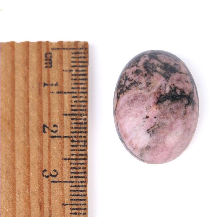 Oval Naturlig Svart Linje Rhodonit Stenar | Veska