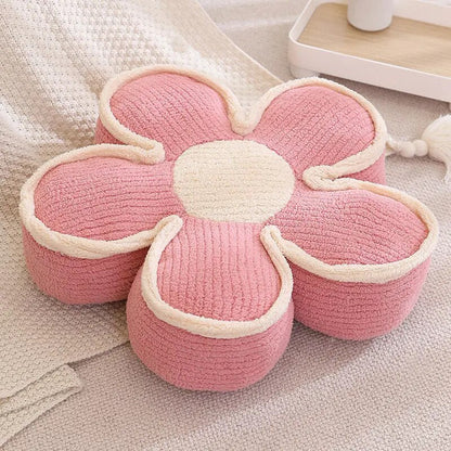 Pastell Fluffy Blomkudde | Veska Rosa 65 cm