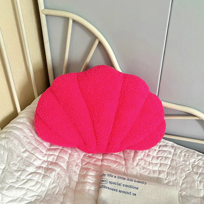 Pastell Skal Kudde – Fuzzy Bouclé Plush Kudde | Veska Pop Pink 35x25cm