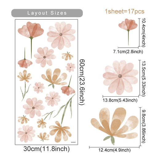 Pastellblommor Vägdekal Set | Veska A