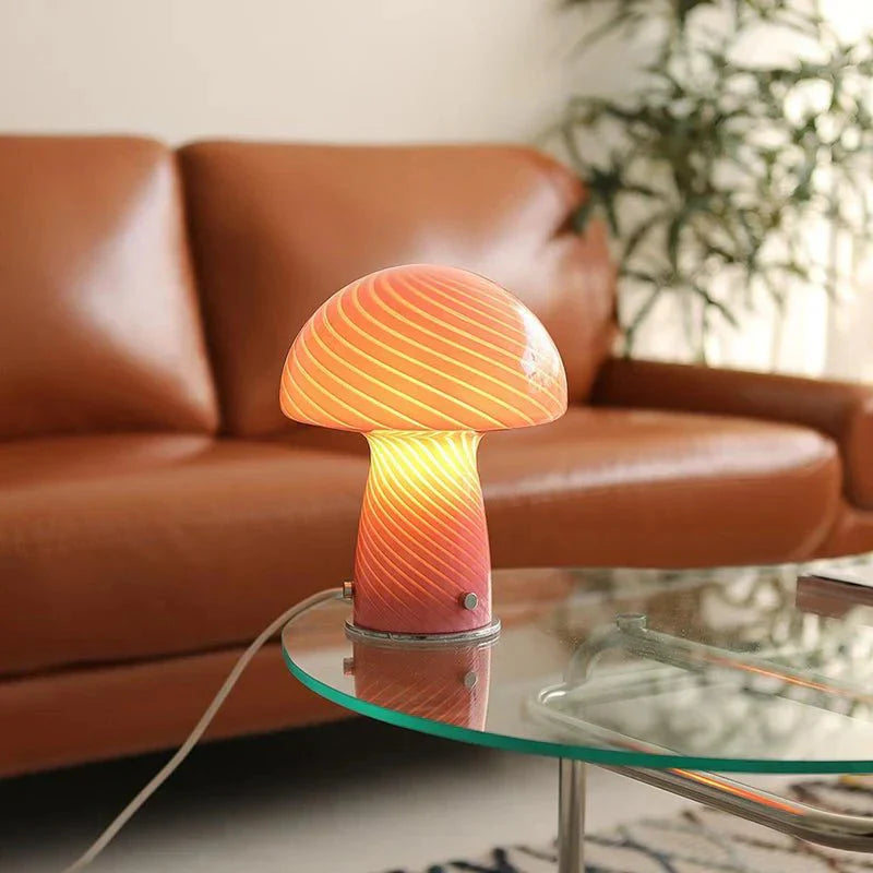 Pastellfärgad glas svamp bordslampa | Veska