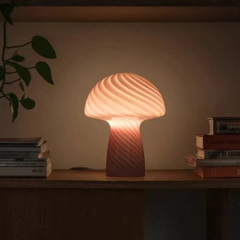 Pastellfärgad glas svamp bordslampa | Veska