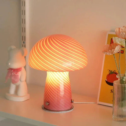 Pastellfärgad glas svamp bordslampa | Veska