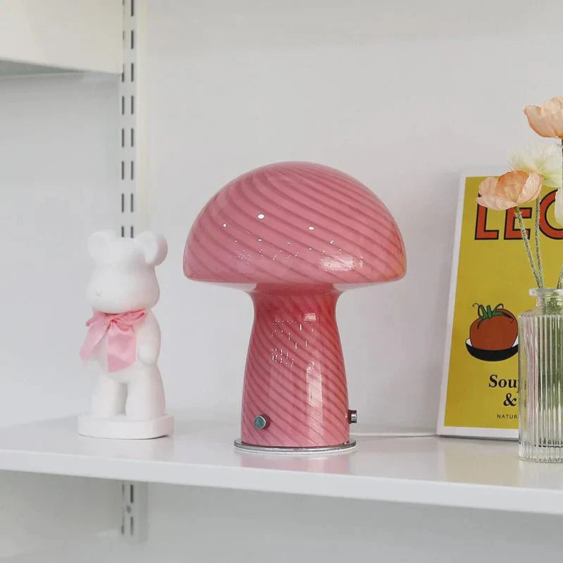 Pastellfärgad glas svamp bordslampa | Veska