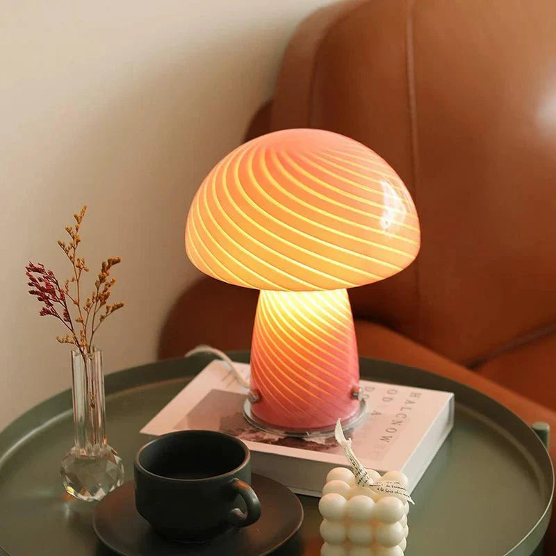 Pastellfärgad glas svamp bordslampa | Veska