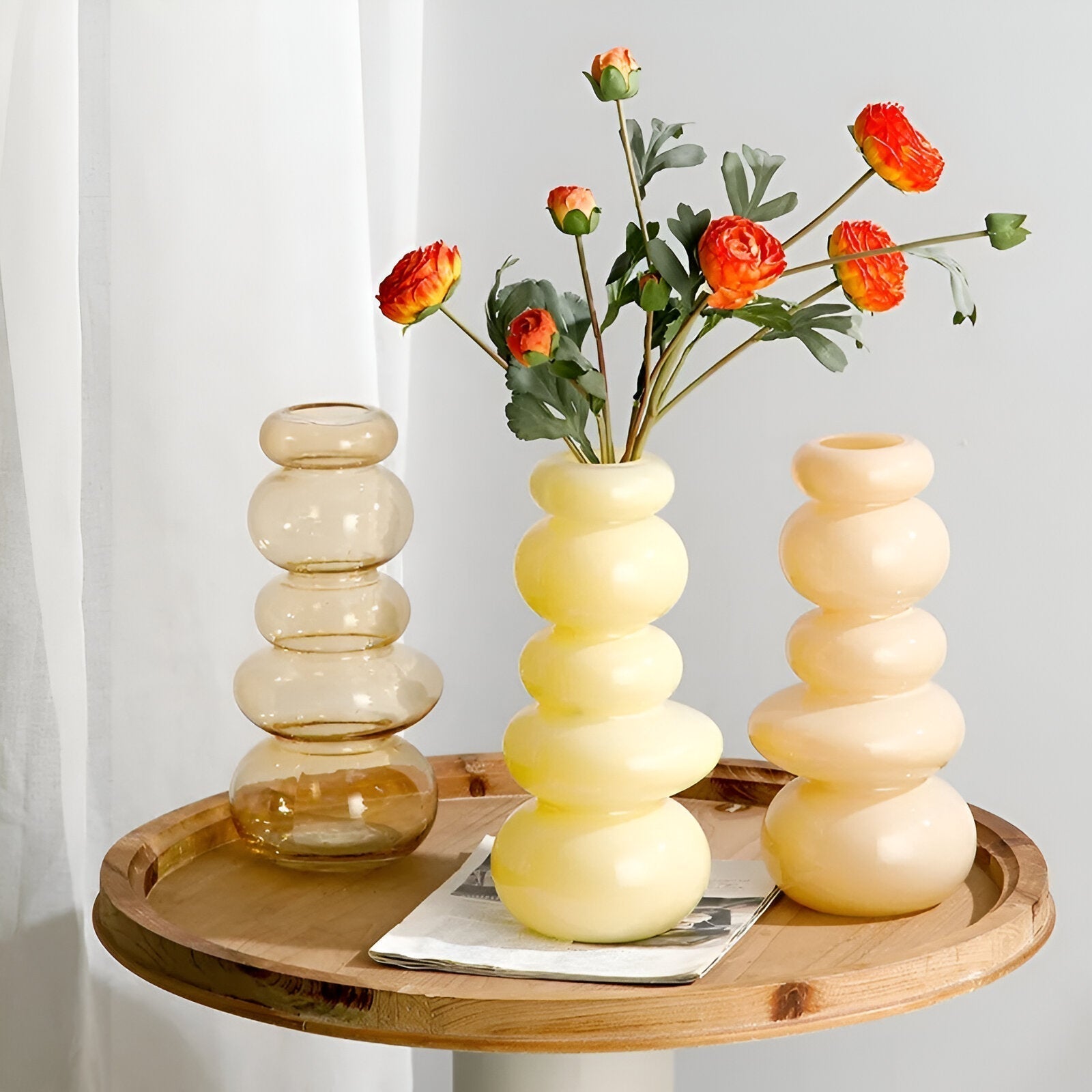 PebVeskae Stack Geometrisk Glas Vas | Veska