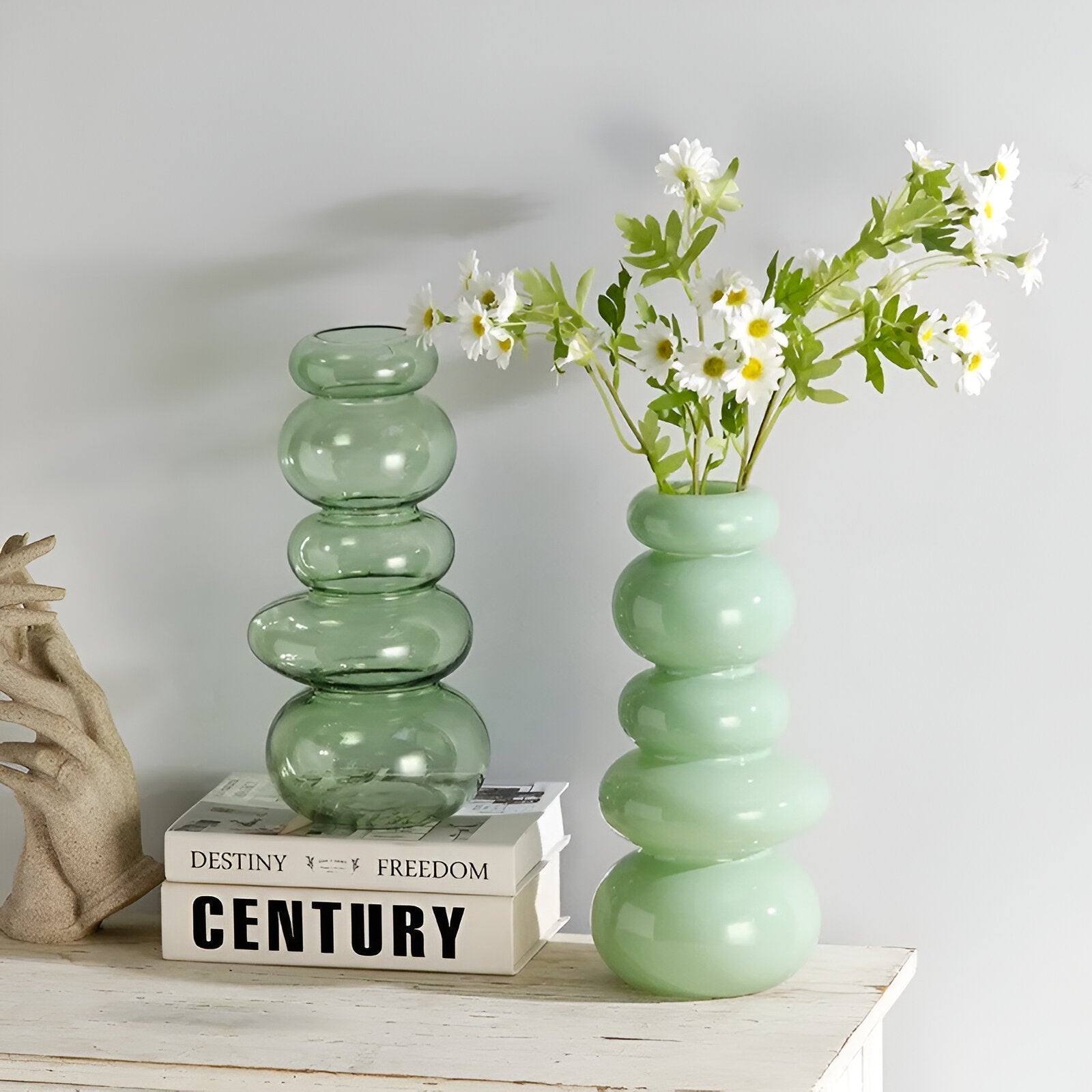 PebVeskae Stack Geometrisk Glas Vas | Veska