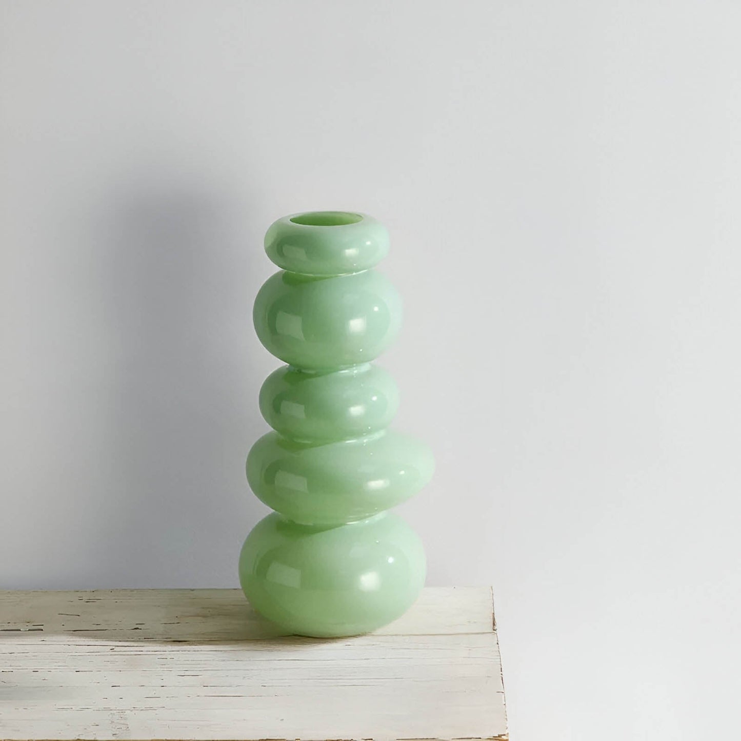 PebVeskae Stack Geometrisk Glas Vas | Veska Grön