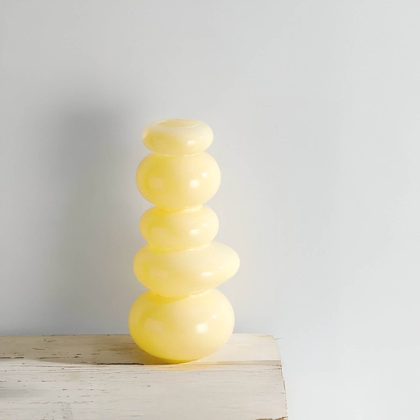 PebVeskae Stack Geometrisk Glas Vas | Veska Gul