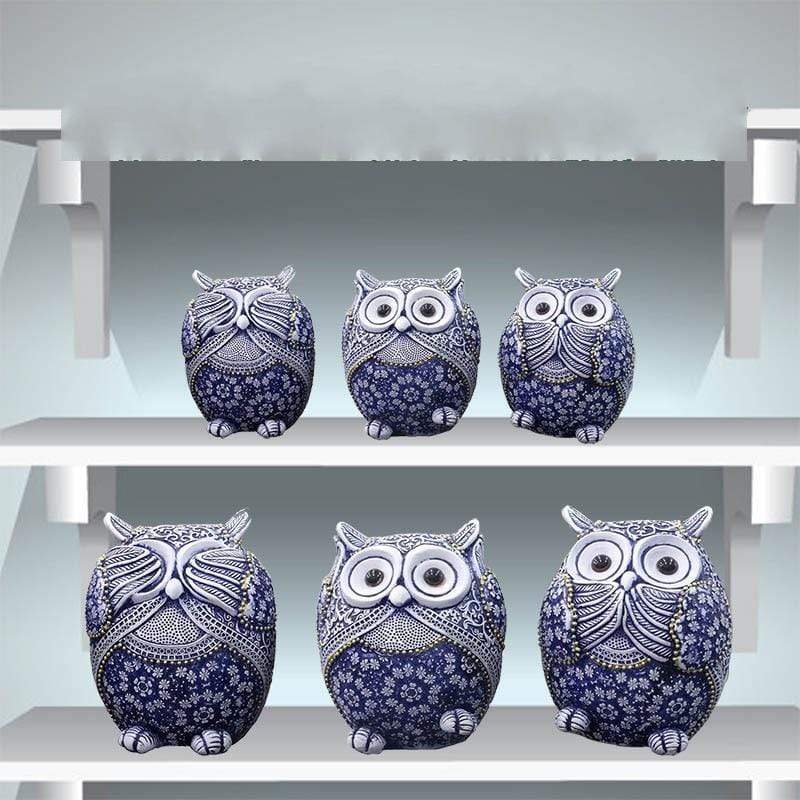 Peekaboo Blå Uggle Figurer 3st | Veska