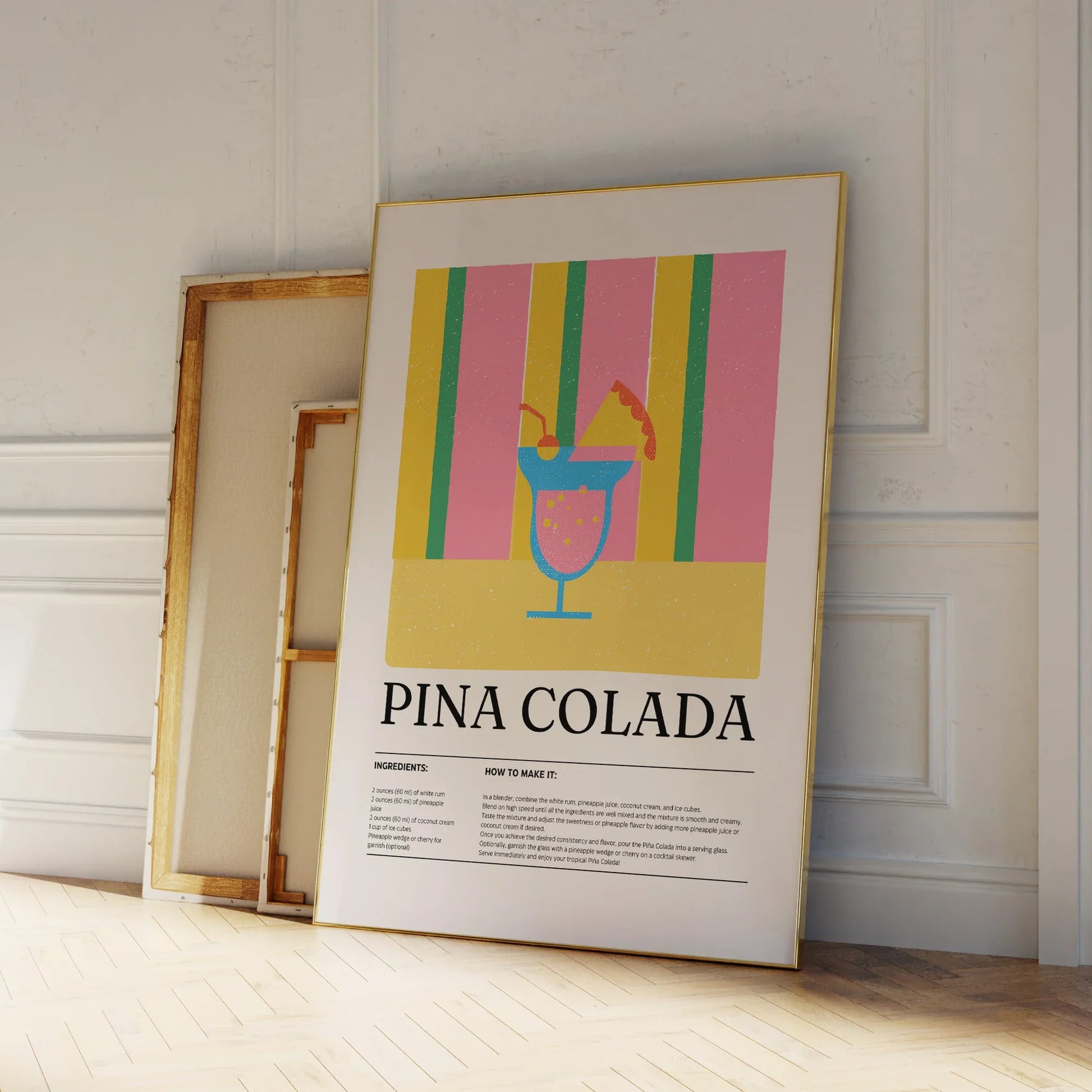 Piña Colada Cocktail Väggkonst – Tropisk & Stilig Dekor | Veska Piña Colada