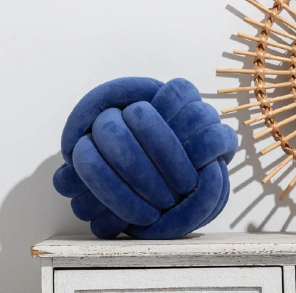 Plush Knot Kudde (Sammet) | Veska Knot blå