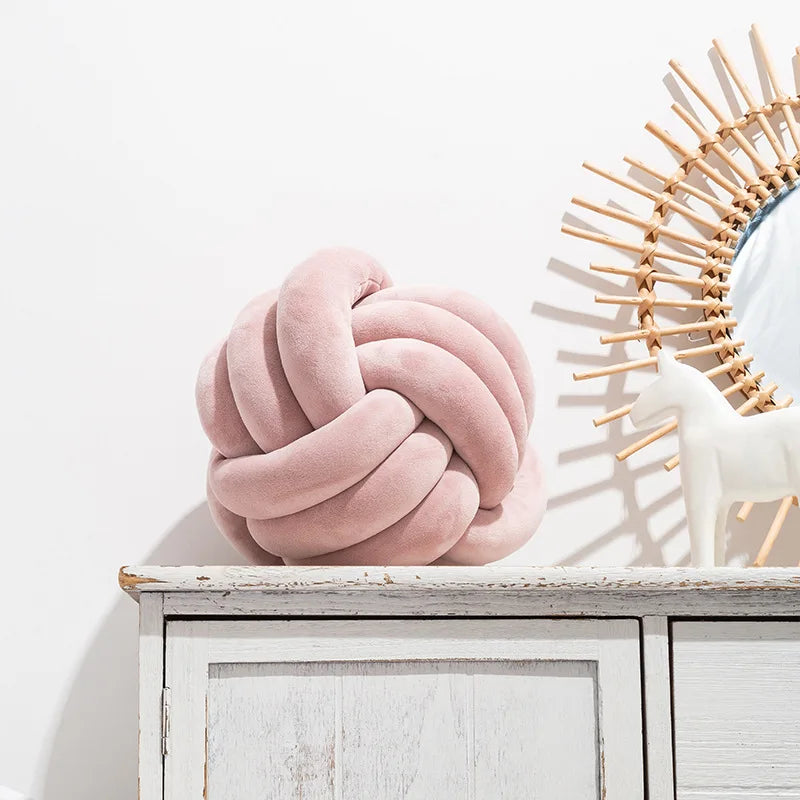 Plush Knot Kudde (Sammet) | Veska Knot läder rosa