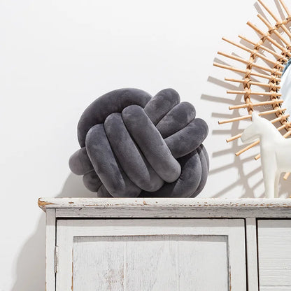 Plush Knot Kudde (Sammet) | Veska Knot mörkgrå
