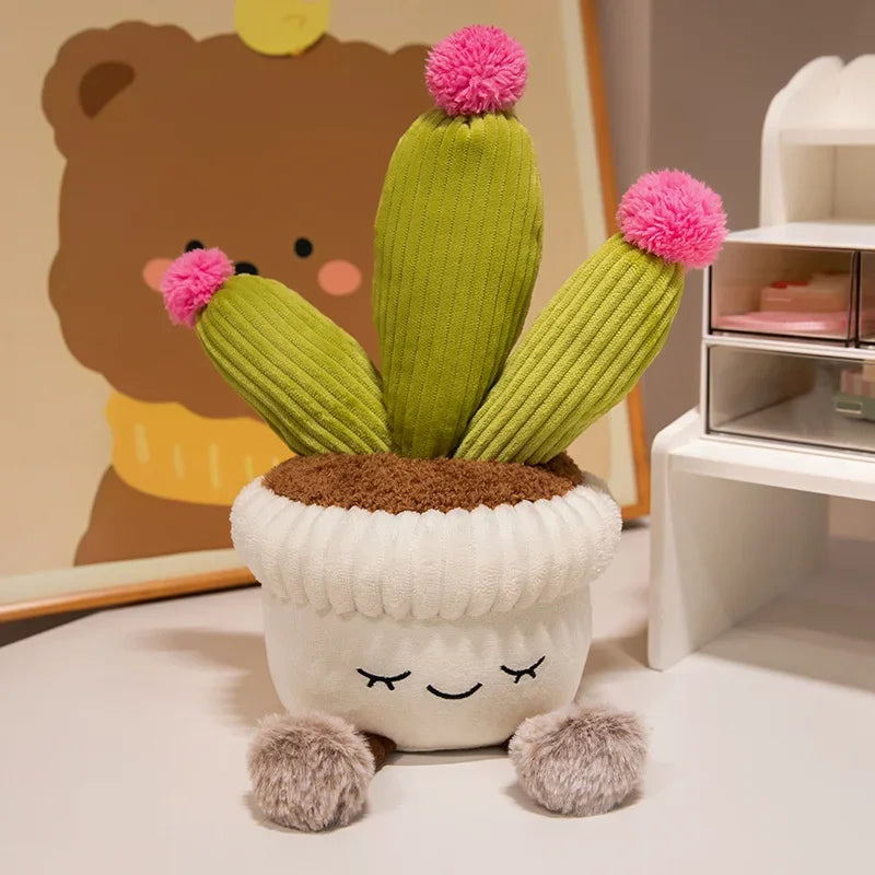 Plush Potted Plants Series | Veska Blommande Kaktus 30 cm 12 tum