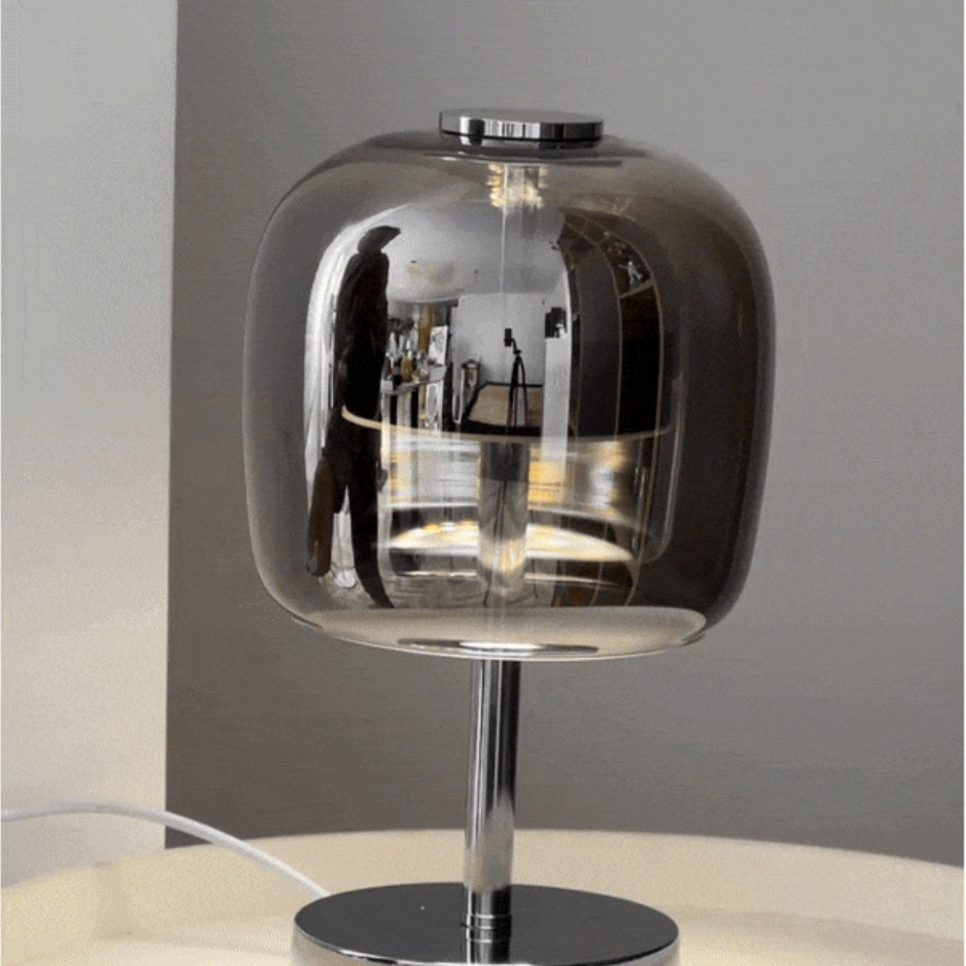 Portabel - Elegant bordslampa gjord av spegelglas Veska