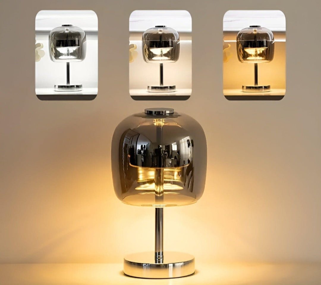 Portabel - Elegant bordslampa gjord av spegelglas Veska