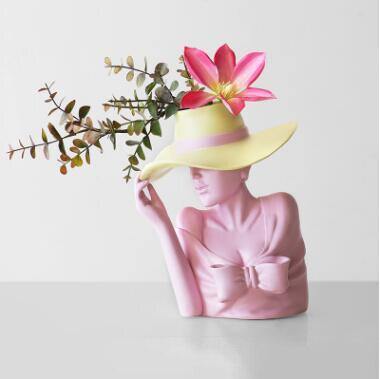 Pretty Woman Figur Blomkruka | Veska Rosa med rosa blomma