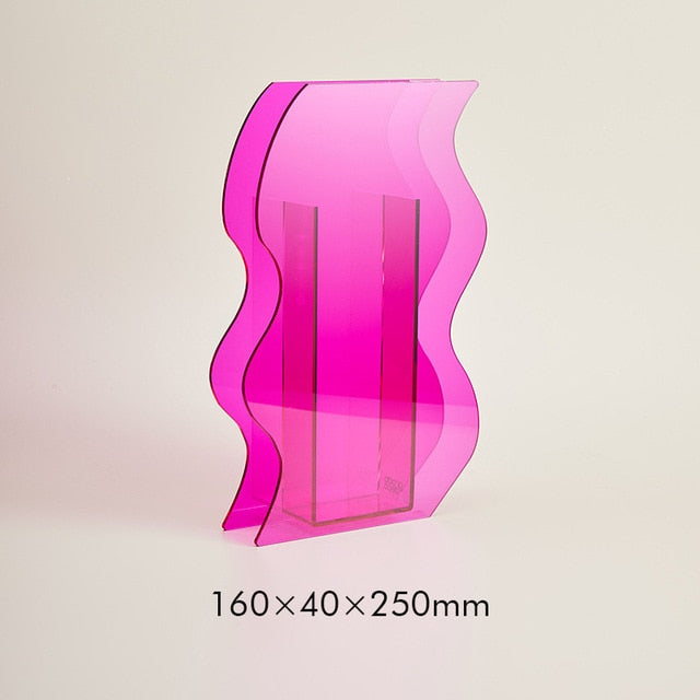 Prism Light Akryl Vaser & Skrivbord Accent | Veska Rosa Welle