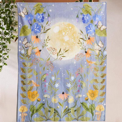 Psychedelic Full Moon Floral Vägghängning | Veska
