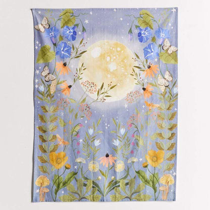 Psychedelic Full Moon Floral Vägghängning | Veska