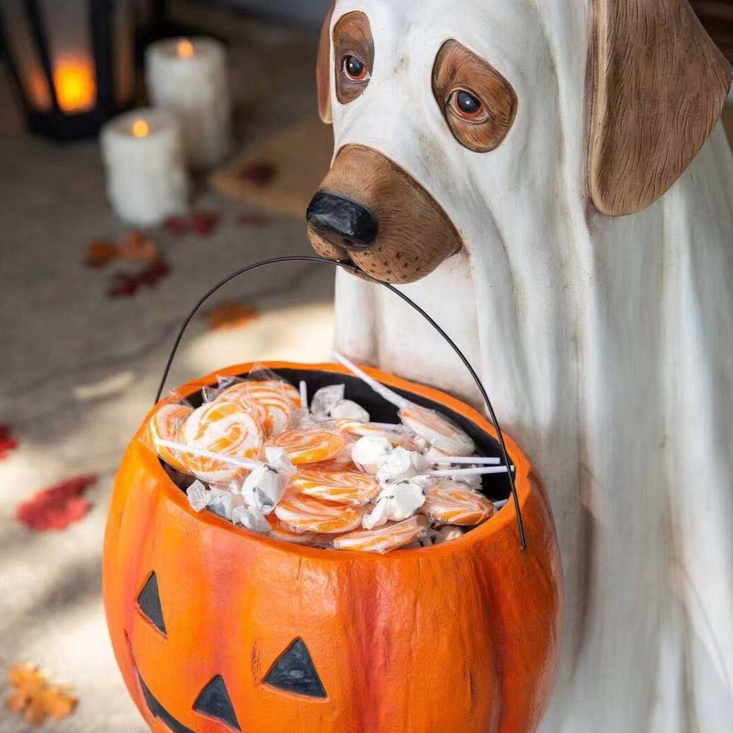 Pumpkin Puppy Resin Trädgårdsdekoration | Veska