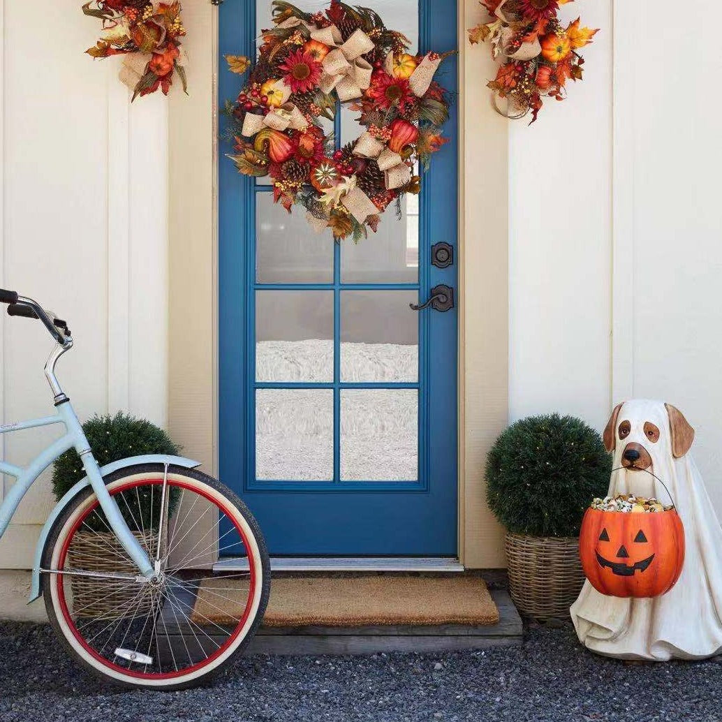 Pumpkin Puppy Resin Trädgårdsdekoration | Veska