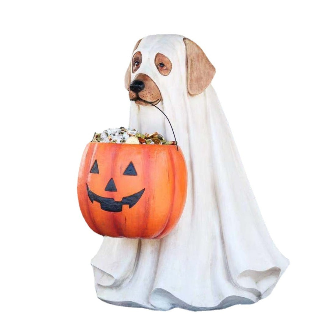 Pumpkin Puppy Resin Trädgårdsdekoration | Veska