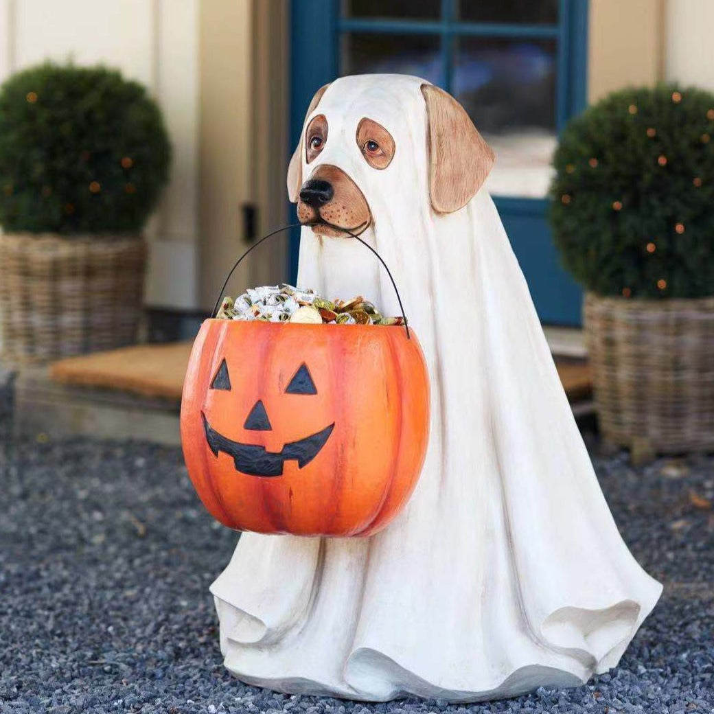 Pumpkin Puppy Resin Trädgårdsdekoration | Veska
