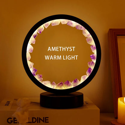 Rå Kristallskiva Lampa | Veska Ametist varm