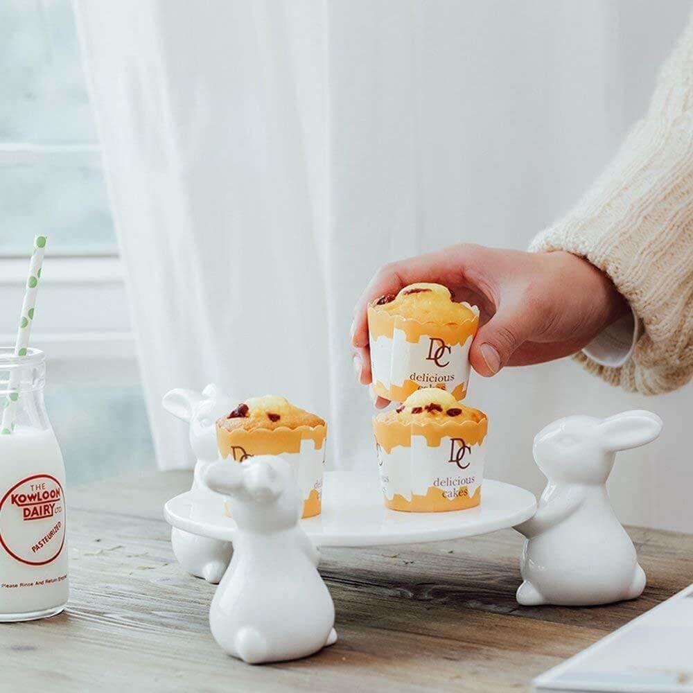 Rabbit Keramisk Dessert Serveringsfat | Veska tre