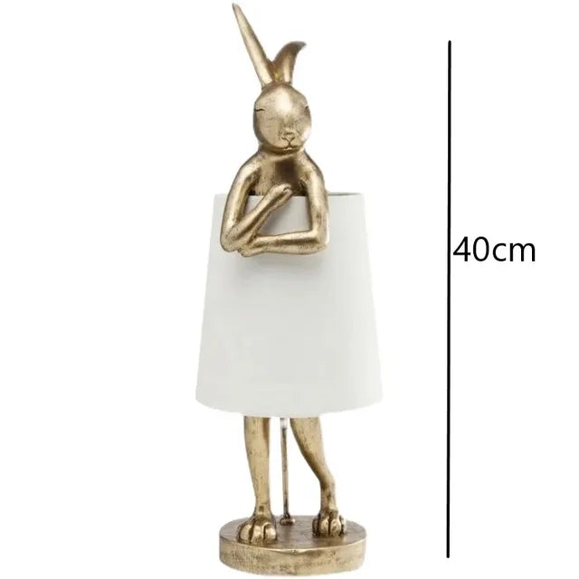 Rabbit Table Lamp – Dimbart LED Nattljus i Modern Design för Barnrum & Vardagsrum | Veska Guld 40cm