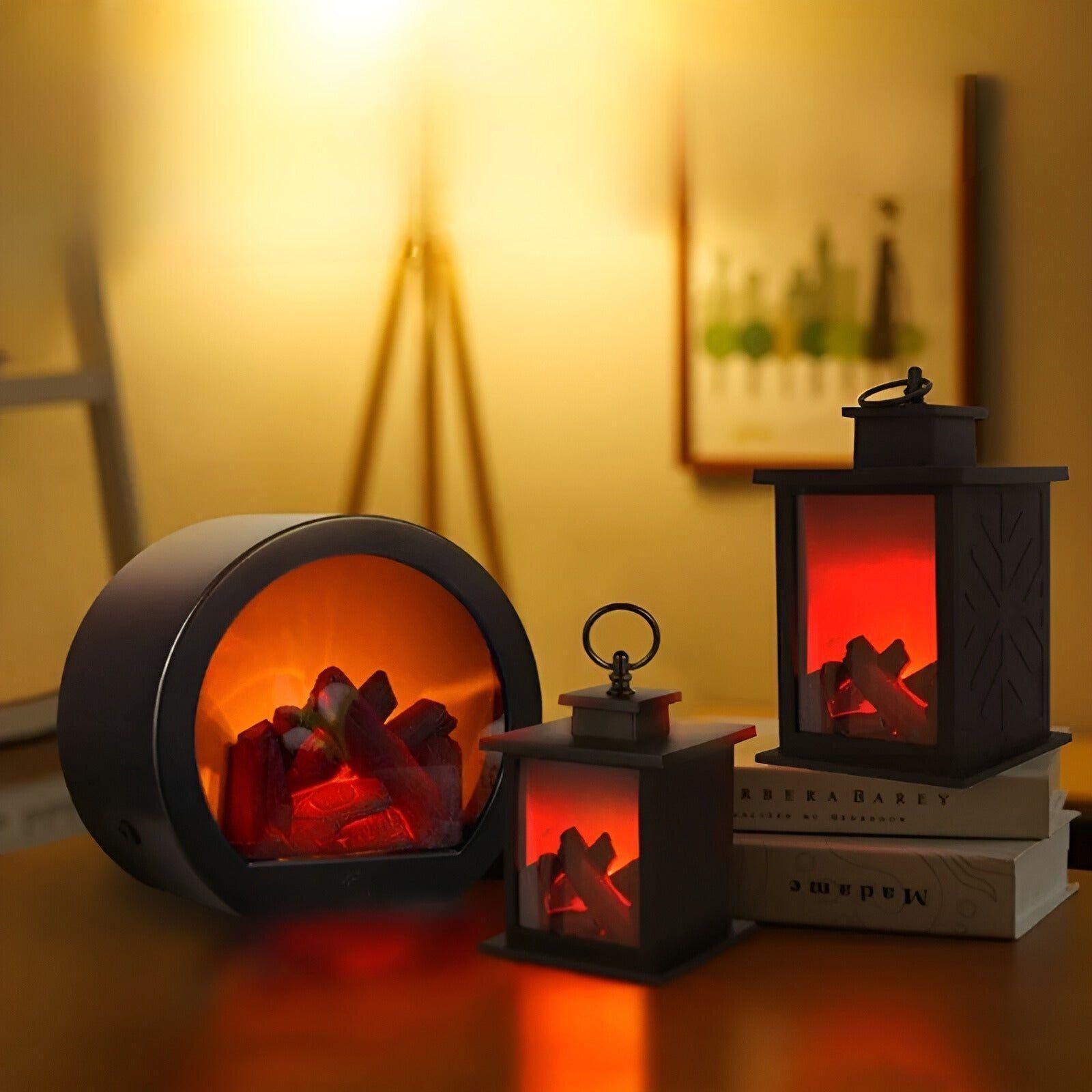 RadiantFlame LED-lampa – Realistisk flammande bordsampel för mysig atmosfärbelysning | Veska