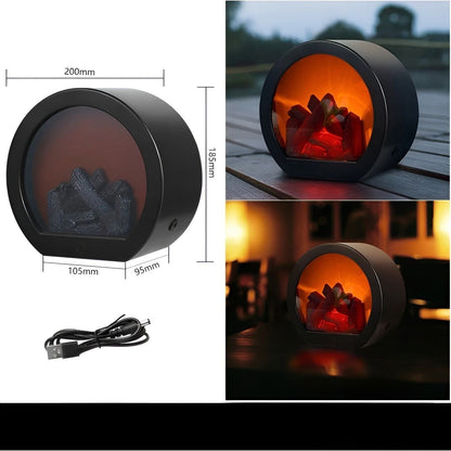 RadiantFlame LED-lampa – Realistisk flammande bordsampel för mysig atmosfärbelysning | Veska