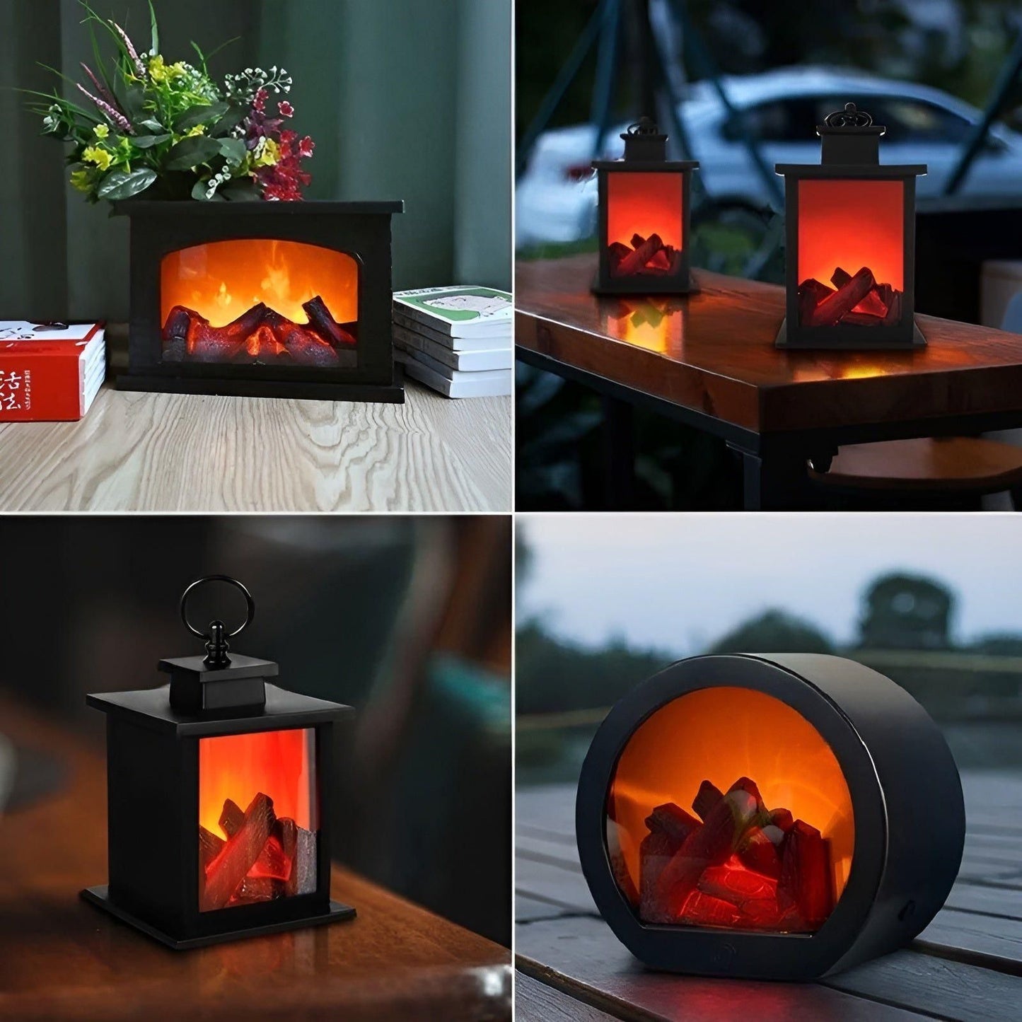 RadiantFlame LED-lampa – Realistisk flammande bordsampel för mysig atmosfärbelysning | Veska