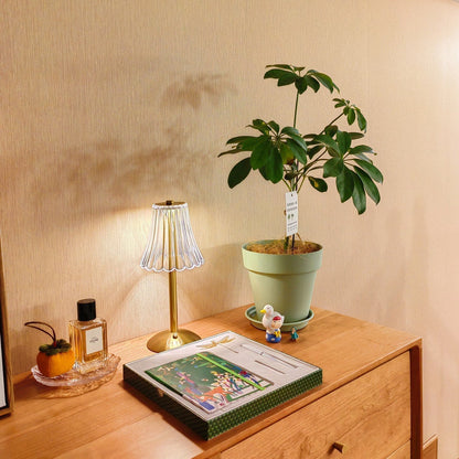 RadiantGold – Elegant Bärbar Bordslampa | Veska
