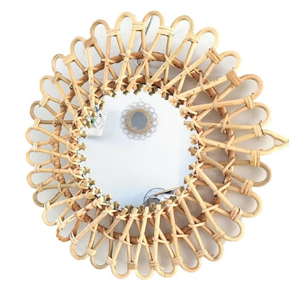 Rattan Rund Hängande Spegel | Veska