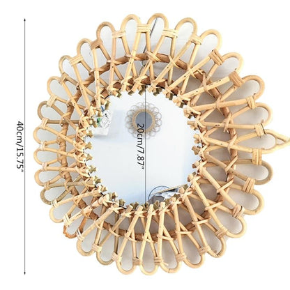 Rattan Rund Hängande Spegel | Veska
