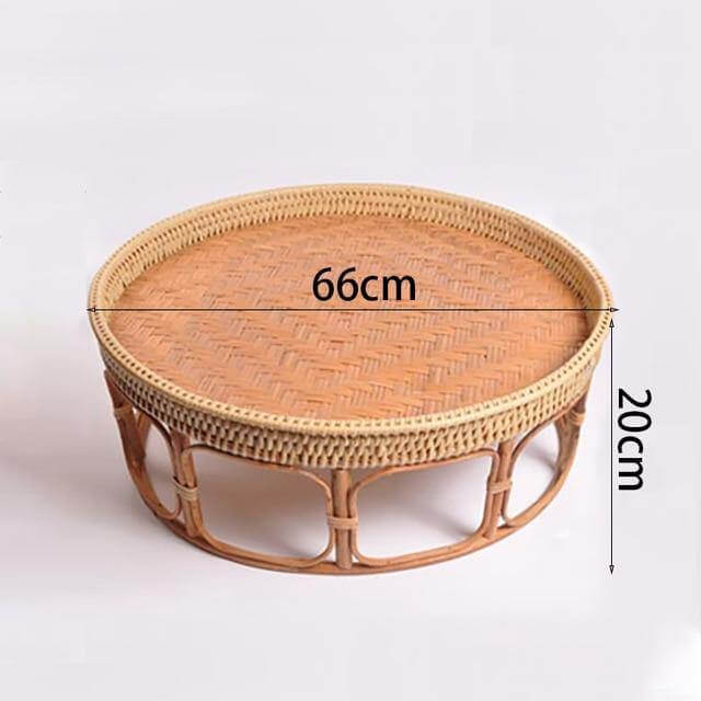 Rattanfiber Picknickbricka Bord | Veska S-26Diameter-66cm