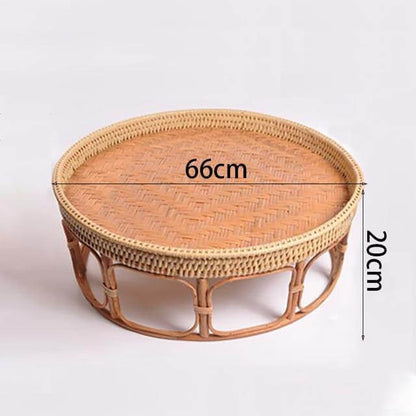 Rattanfiber Picknickbricka Bord | Veska S-26Diameter-66cm