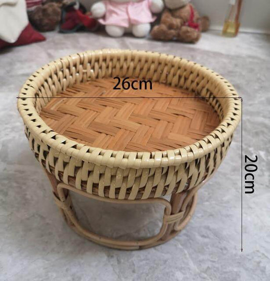 Rattanfiber Picknickbricka Bord | Veska S10-Diameter-26cm